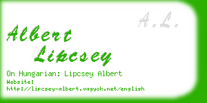 albert lipcsey business card